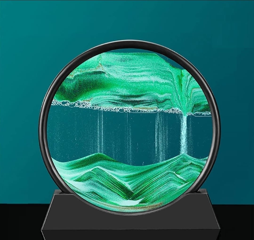 3D Moving Sand Art - Showpiece - Home Decoration ( Random Color)