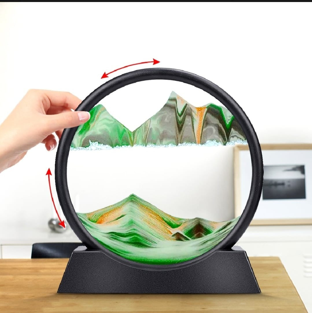 3D Moving Sand Art - Showpiece - Home Decoration ( Random Color)