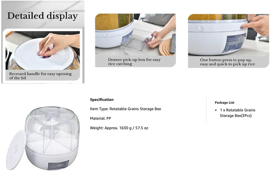 Grain Storage Container Dispenser